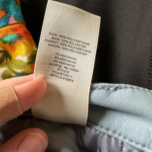 NWT Aritzia Wilfred Melina High Ankle Dune Blue Vegan Leather Pants SZ 00 - Picture 5 of 5